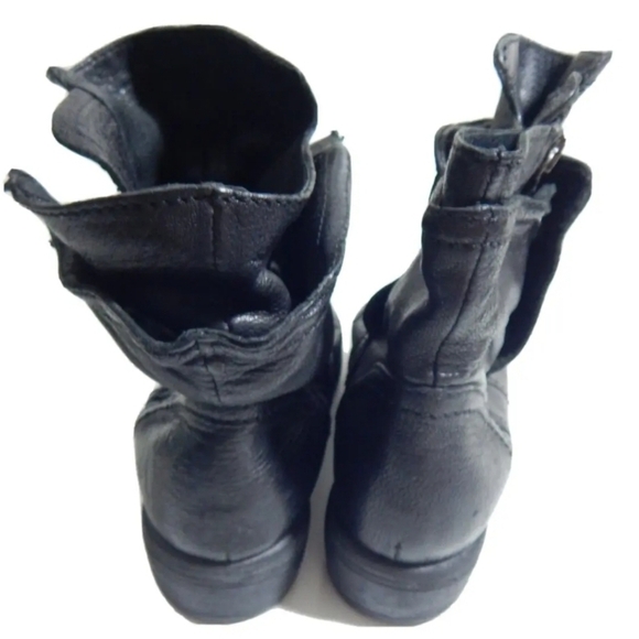 Vera Wang Ozita Black Leather Double Shaft Moto Boots - Picture 4 of 9